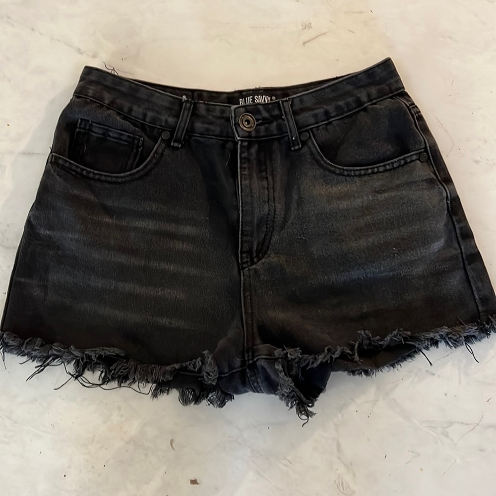 Black blue Jean shorts size 7/28